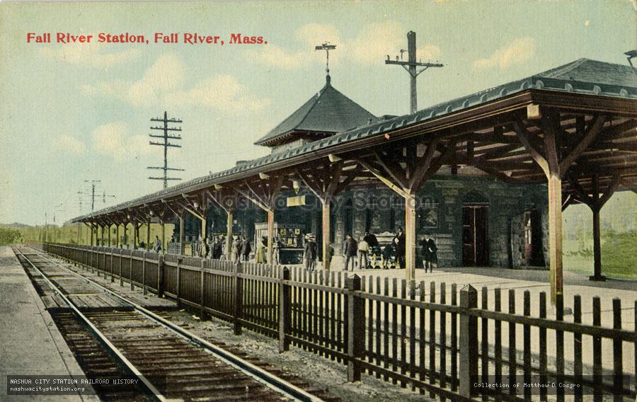 Postcard: Fall River Station, Fall River, Massachusetts